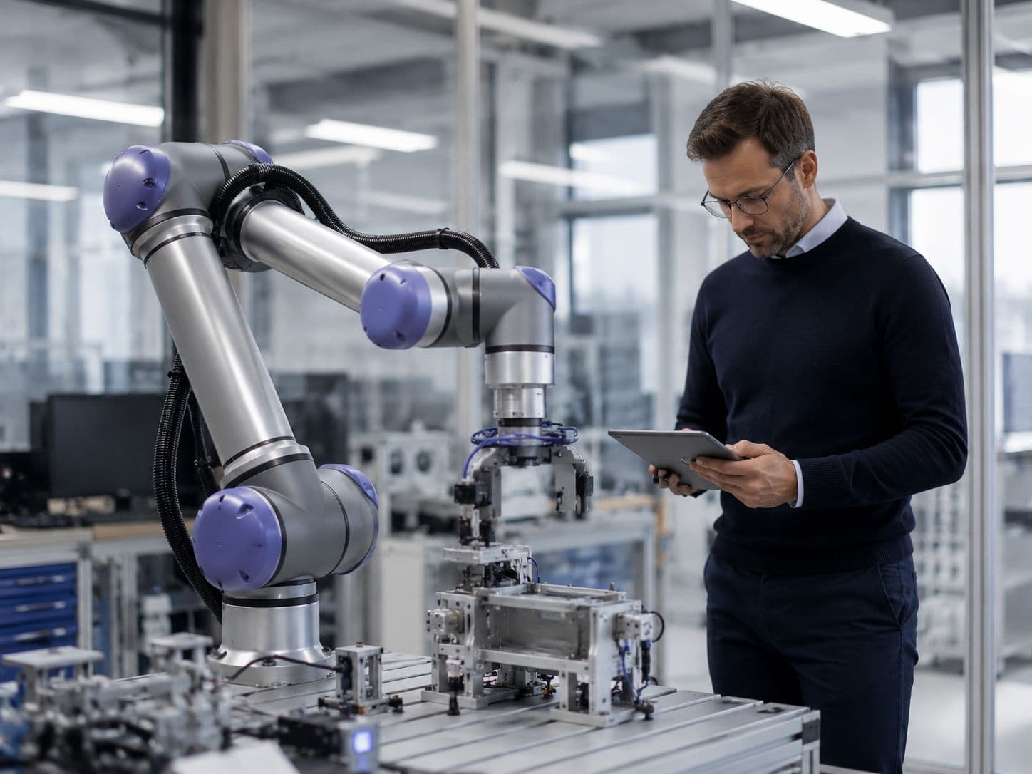 Forschungsaufbau zu Robotik und Künstlicher Intelligenz